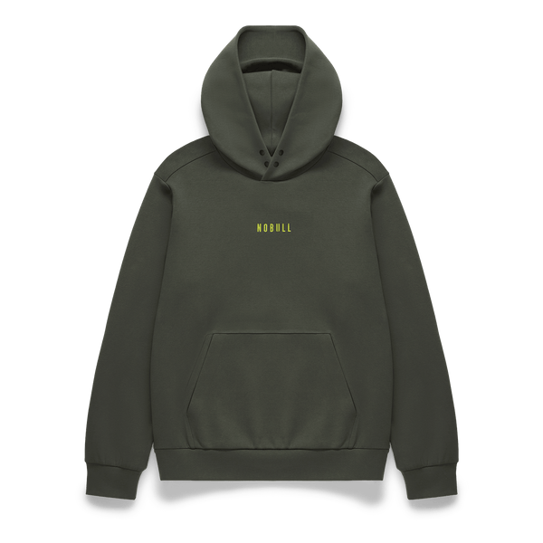 Men's Dark Army NOBULL Elements Hoodie Flat Lay Angle.