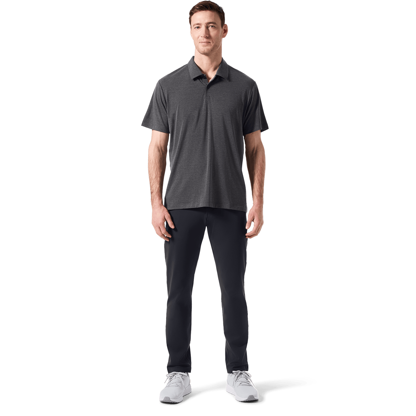 Stone Gray Public Rec Mens Gamechanger 5-Pocket Pant Pocket Front Full Body Angle.