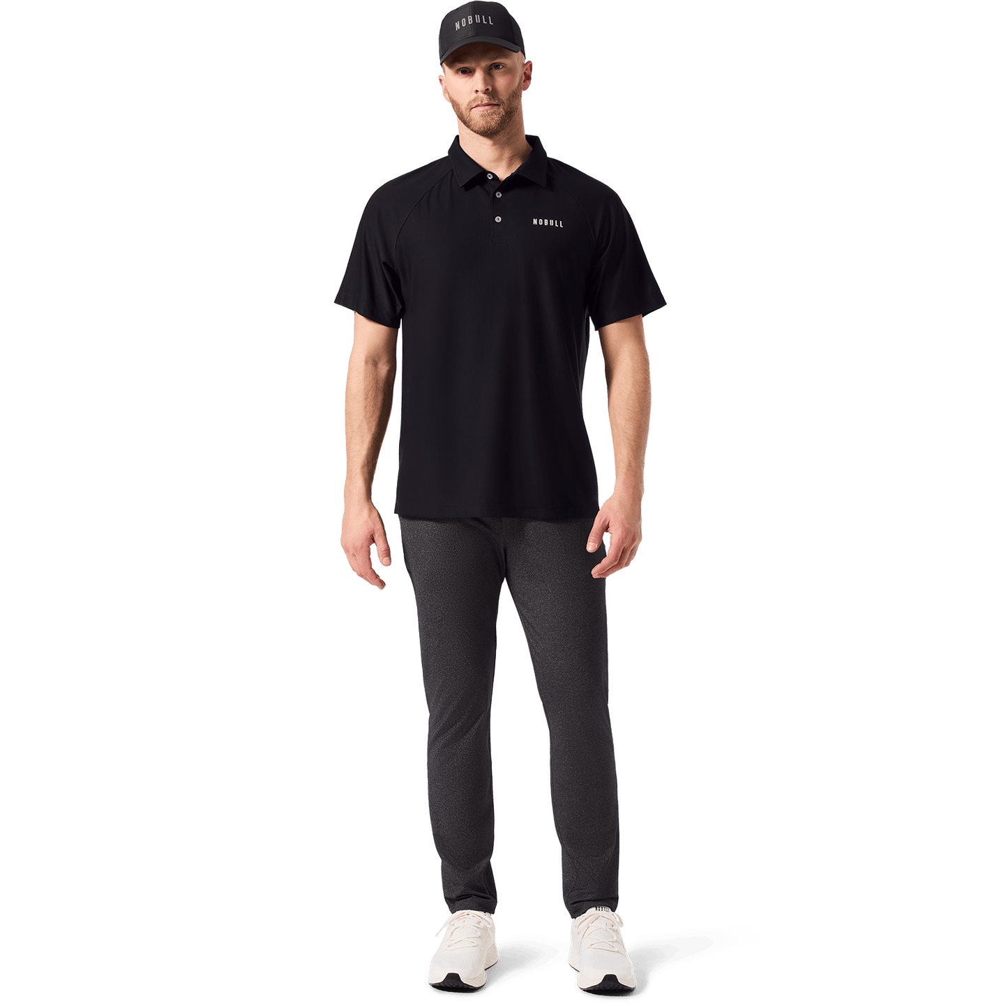 Charcoal Heather Public Rec Men's Gamechanger 5-Pocket Pant Front On Body Angle.