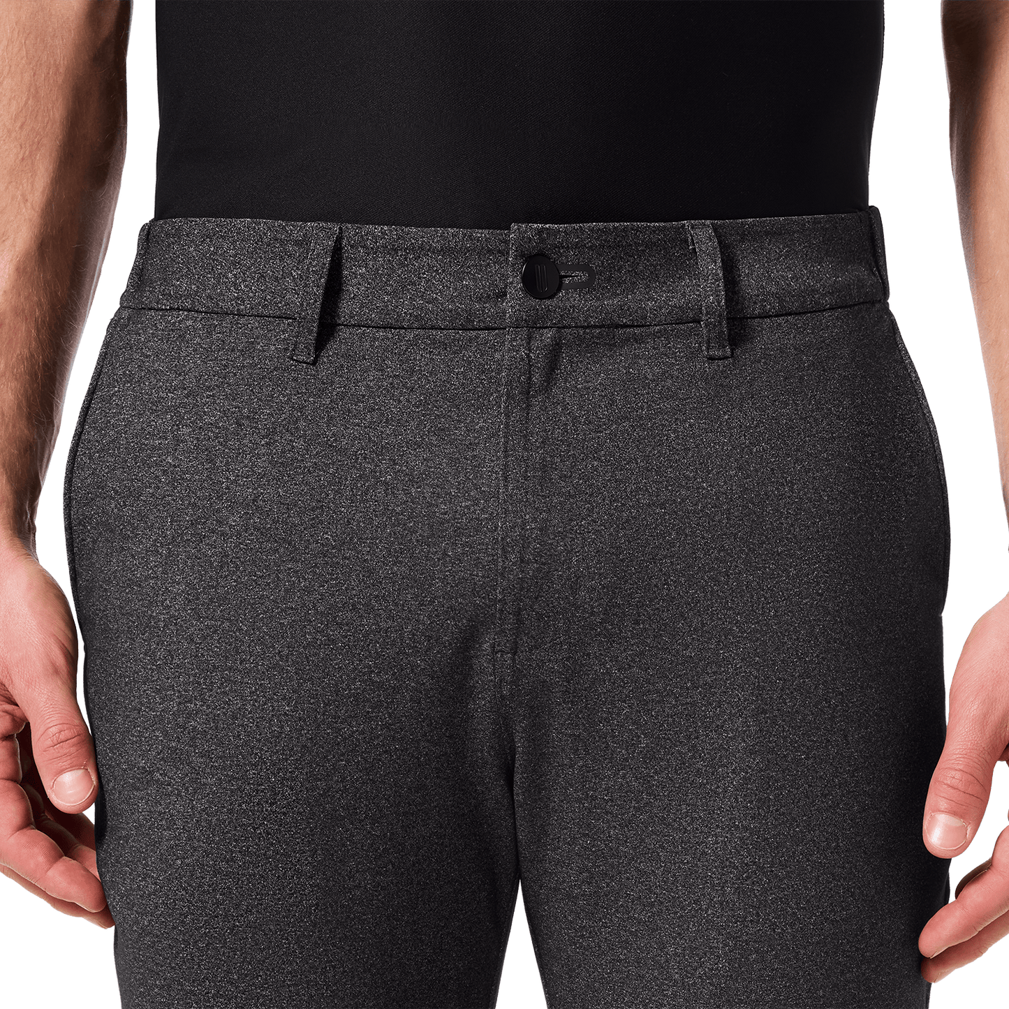 Charcoal Heather Public Rec Men's Gamechanger 5-Pocket Pant Front Detail Angle.