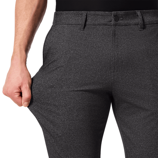 Charcoal Heather Public Rec Men's Gamechanger 5-Pocket Pant Stretch Detail Angle.