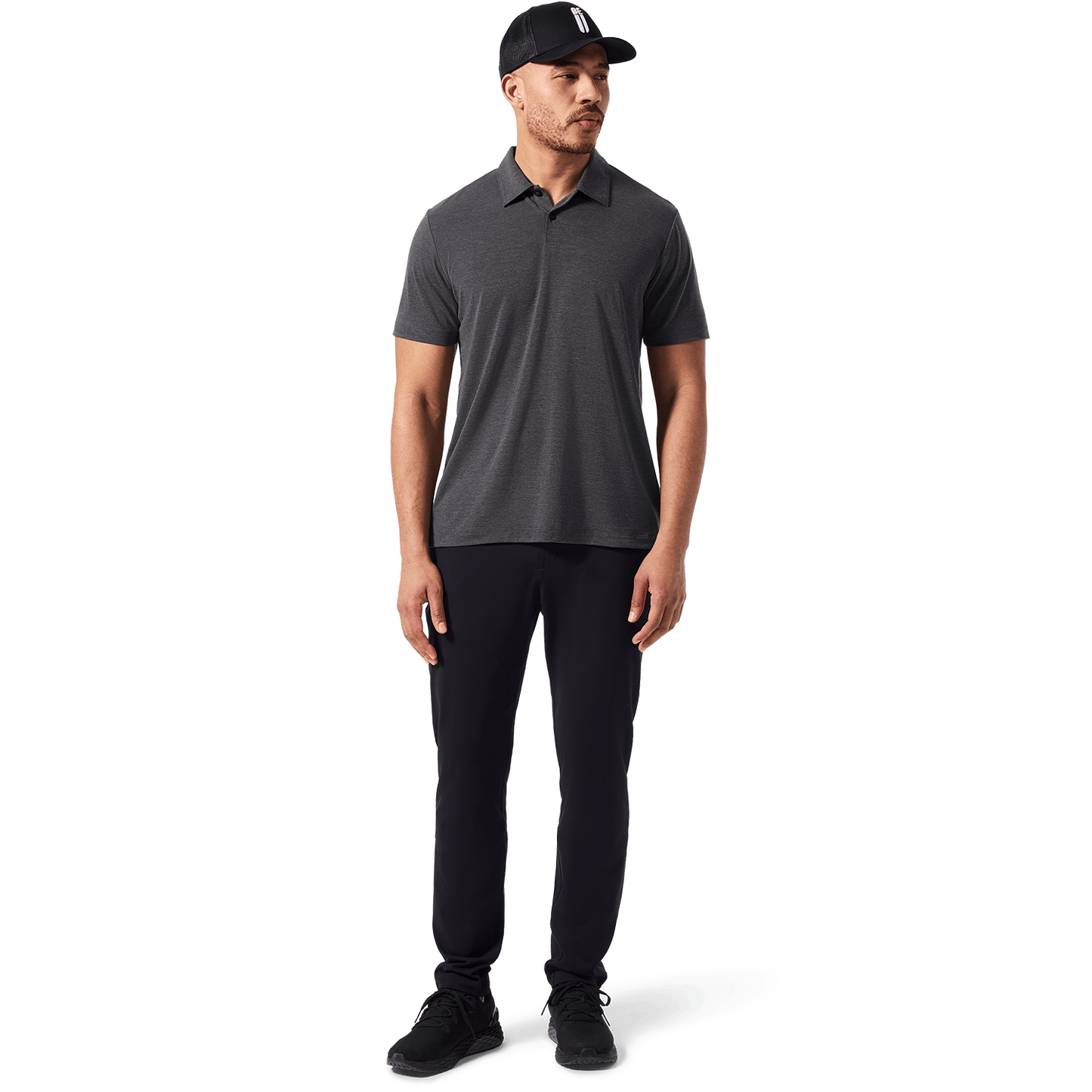 Black Public Rec Men's Gamechanger 5-Pocket Pant Front On Body Angle.