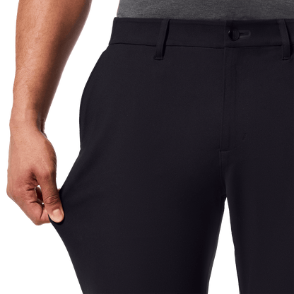 Black Public Rec Men's Gamechanger 5-Pocket Pant Stretch Detail Angle.