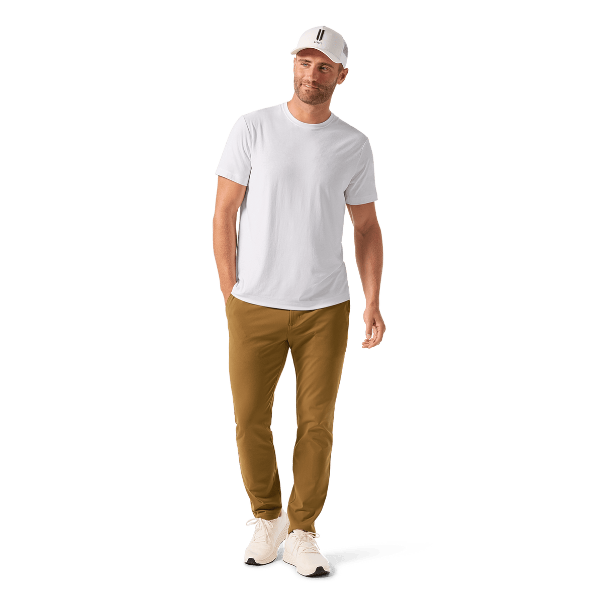 Men's Saddle Tan Gamechanger 5-Pocket Pant Front Full Body Angle.