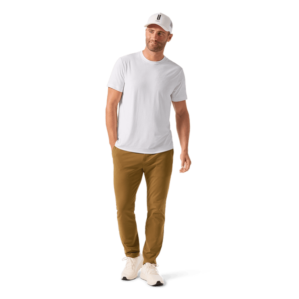 Men's Saddle Tan Gamechanger 5-Pocket Pant Front Full Body Angle.