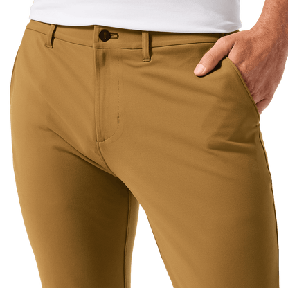 Men's Saddle Tan Gamechanger 5-Pocket Pant Front Angle.