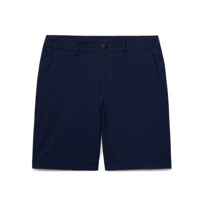Navy Public Rec Gamechanger 5 Pocket Short Flat Lay Angle.