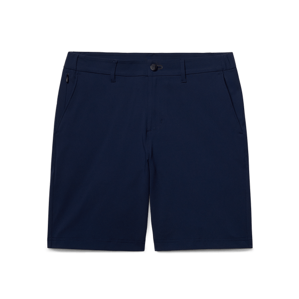 Navy Public Rec Gamechanger 5 Pocket Short Flat Lay Angle.