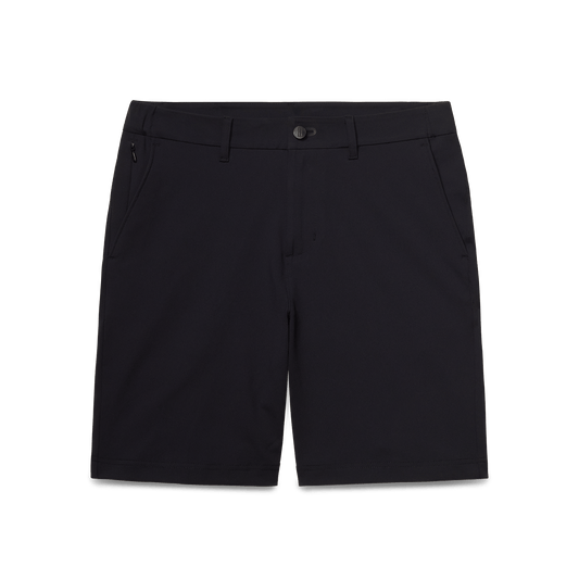 Black Public Rec Gamechanger 5 Pocket Short Flat Lay Angle.