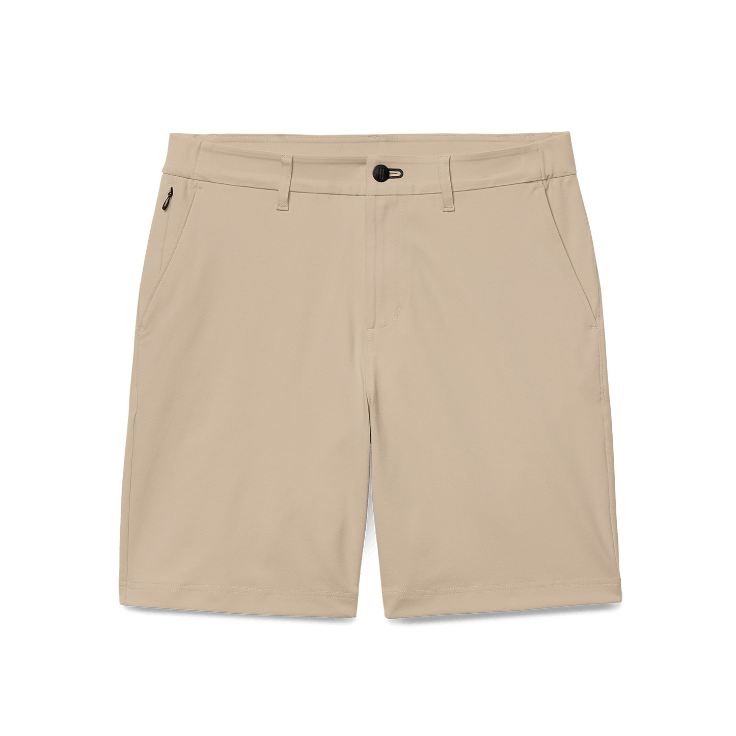 Taupe Public Rec Gamechanger 5 Pocket Short Flat Lay Angle.