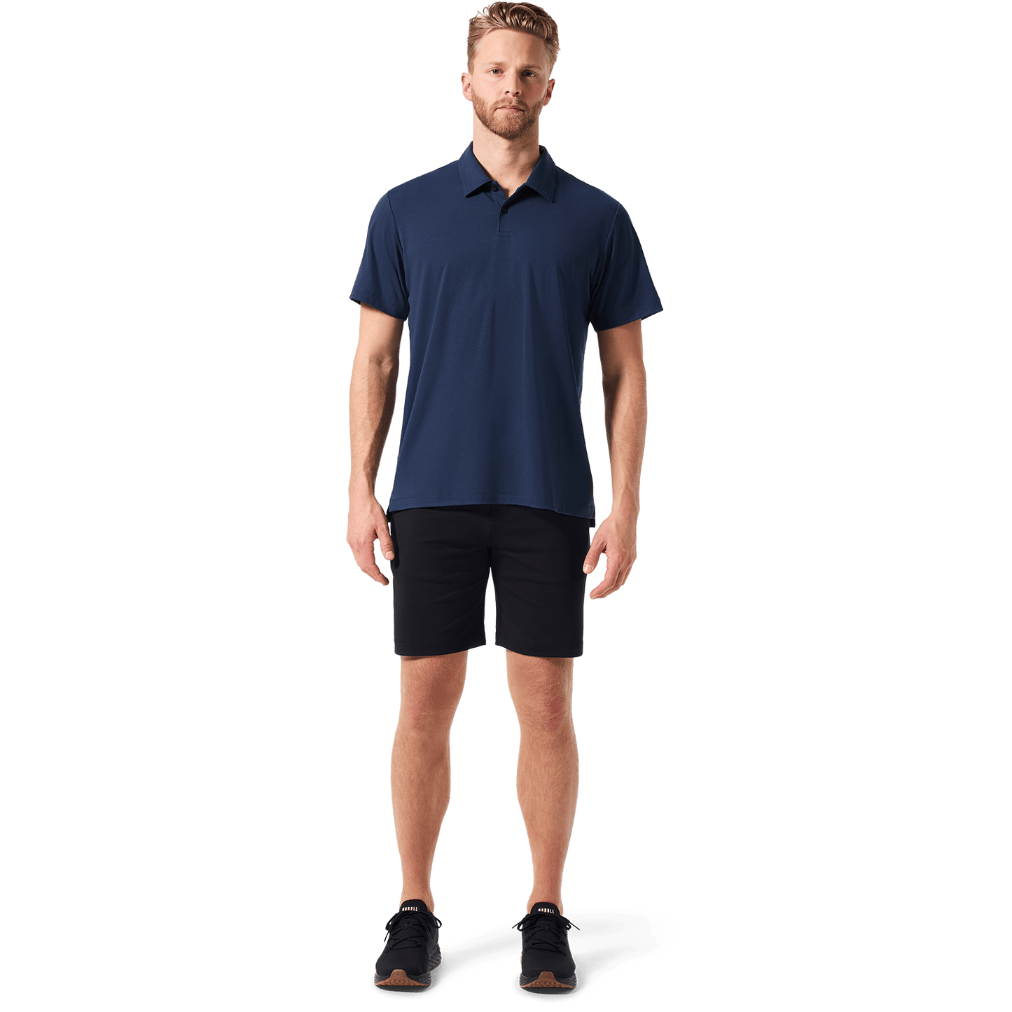 Black Public Rec Gamechanger 5 Pocket Short Front Full Body Angle.