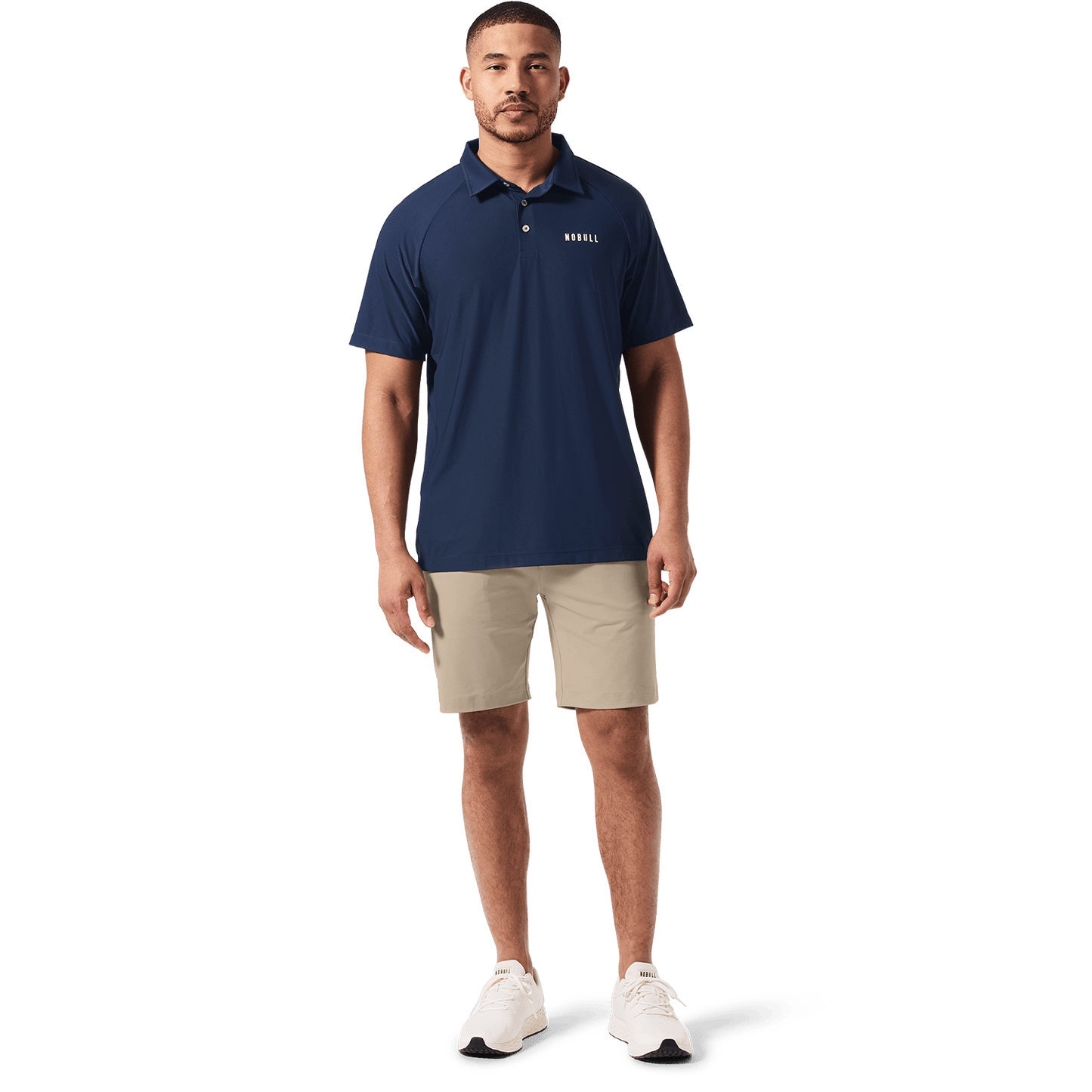 Taupe Public Rec Gamechanger 5 Pocket Short Front Full Body Angle.