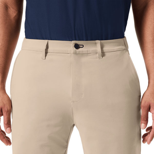 Taupe Public Rec Gamechanger 5 Pocket Short Front Detail Angle.