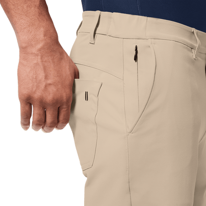 Taupe Public Rec Gamechanger 5 Pocket Short Pocket Detail Angle.