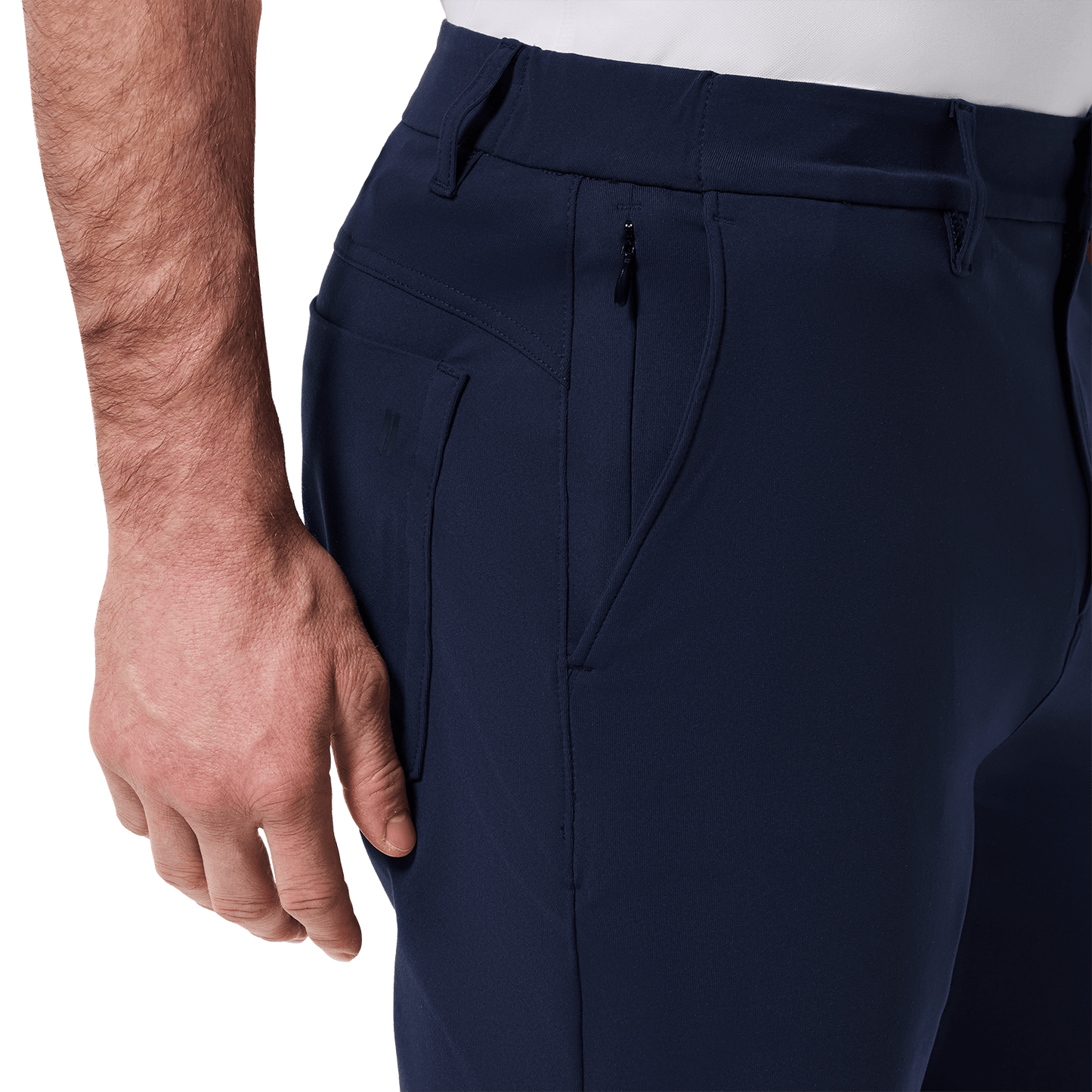 Navy Public Rec Gamechanger 5 Pocket Short Pocket Detail Angle.