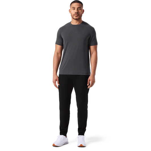 Black Men's Public Rec Gamechanger Jogger Pants Front Full Body Angle.