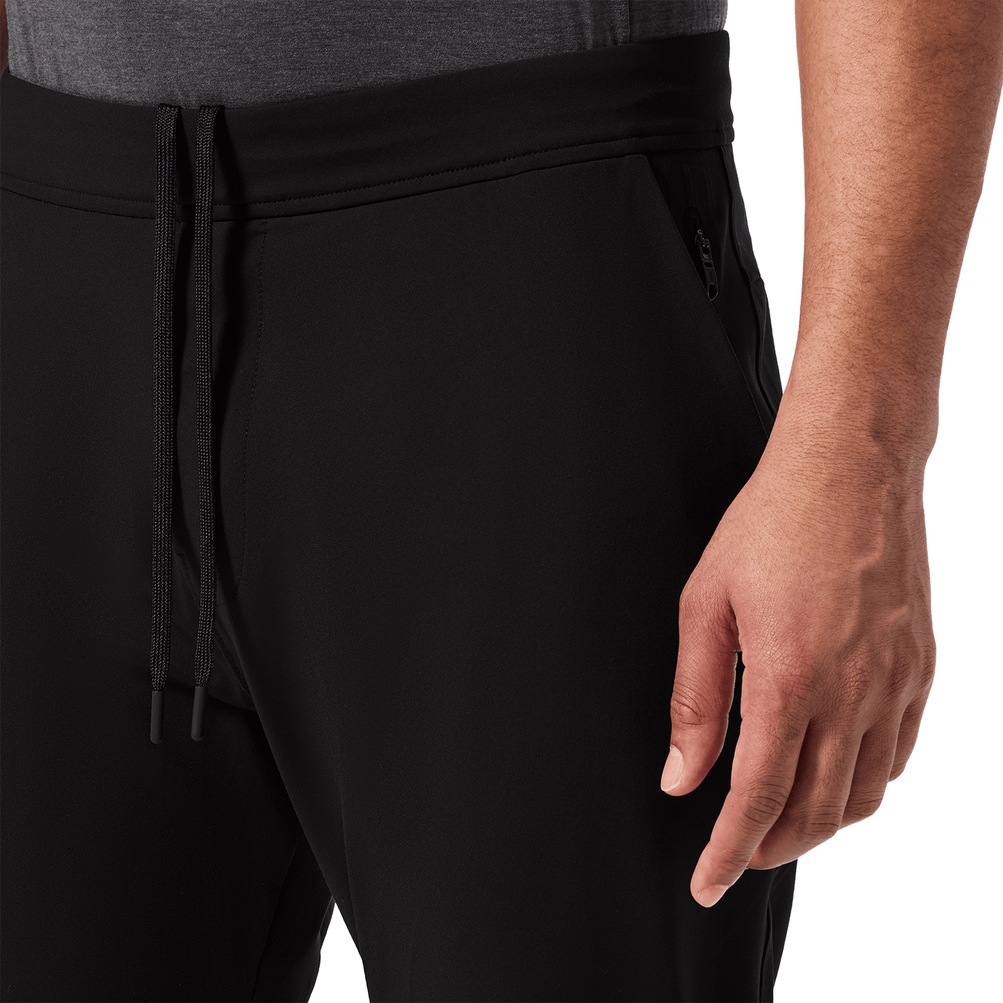 Black Men's Public Rec Gamechanger Jogger Pants Drawstring Angle.