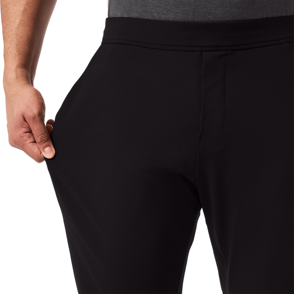 Black Men's Public Rec Gamechanger Jogger Pants Stretch Detail Angle.