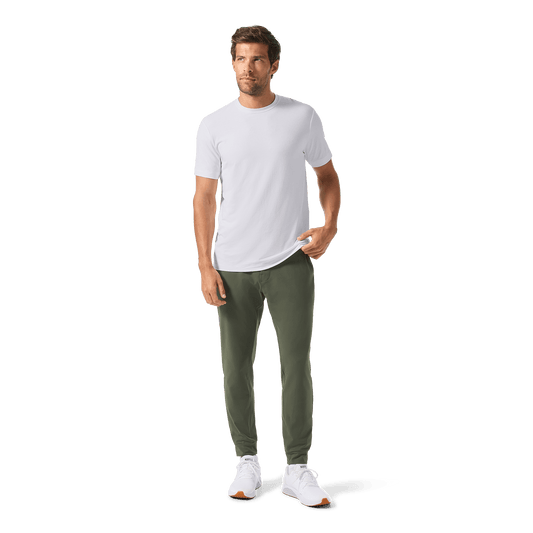 Men's Shadow Olive Gamechanger Jogger Front Full Body Angle.