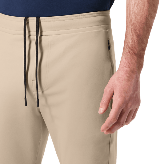 Taupe Public Rec Men's Gamechanger Rec Pant Front Detail Angle.