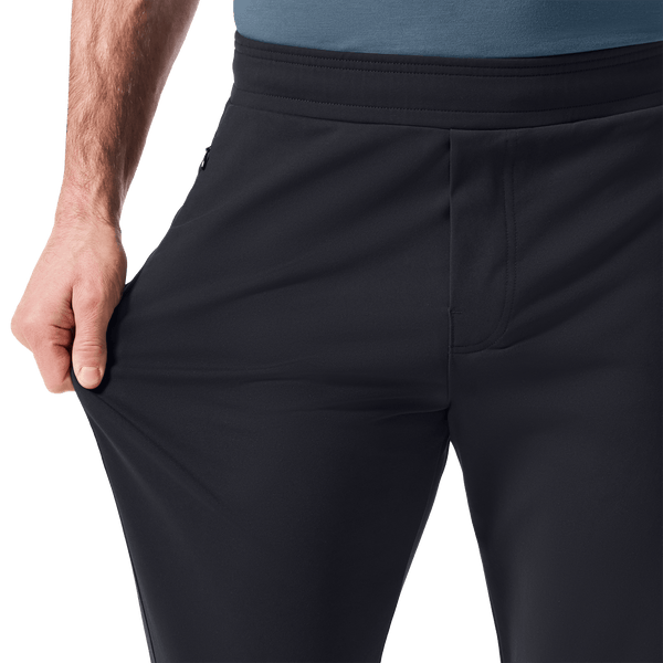 Stone Gray Public Rec Men's Gamechanger Pant Stretch Detail Angle.