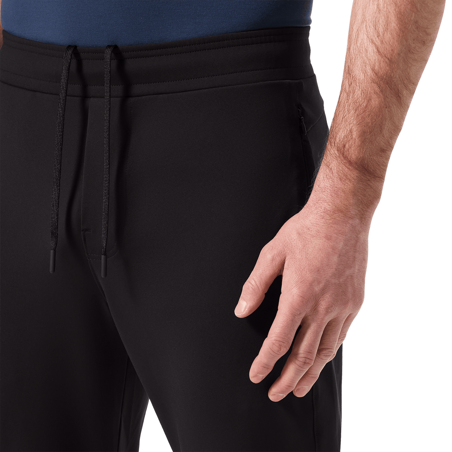 Black Public Rec Men's Gamechanger Rec Pant Drawstring Angle.