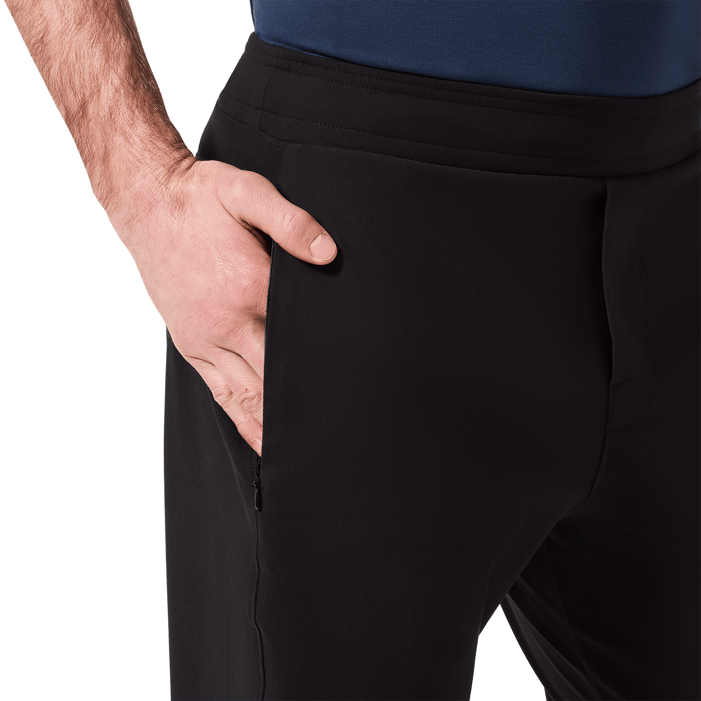 Black Public Rec Men's Gamechanger Rec Pant Pocket Detail Angle.