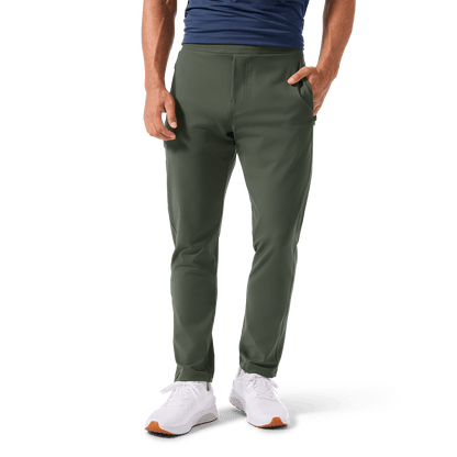 Men's Shadow Olive Gamechanger Rec Pant On Body Waist Down Angle.