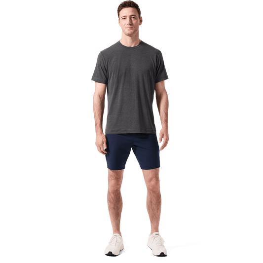 Navy Public Rec Gamechanger Short Front Full Body Angle.