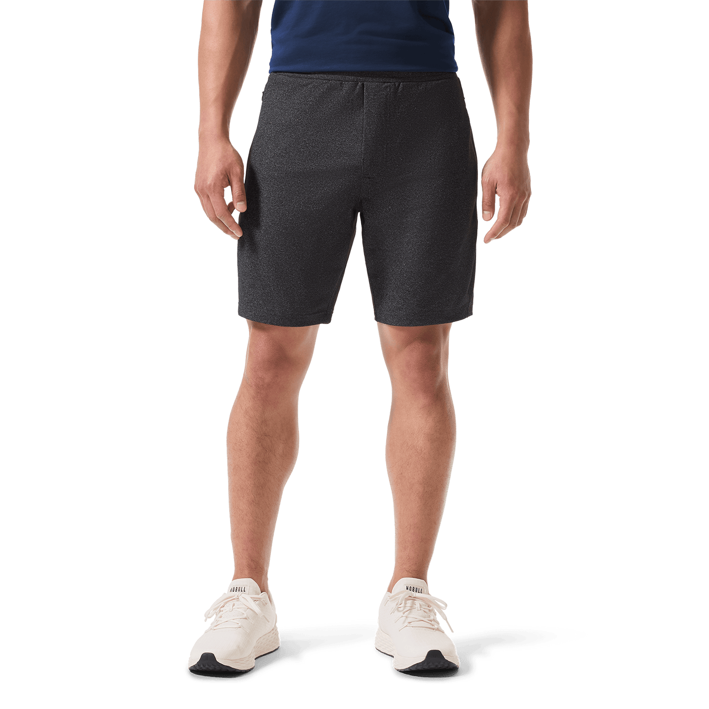 Charcoal Heather Gamechanger Rec Short Front Lower Body Angle.