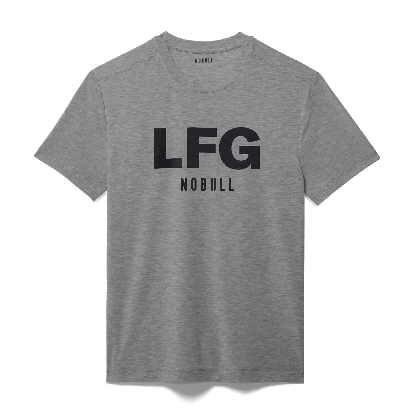 Men's Heather Grey LFG Tee Flat Lay Angle.