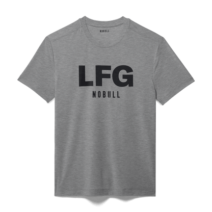 Men's Heather Grey LFG Tee Flat Lay Angle.