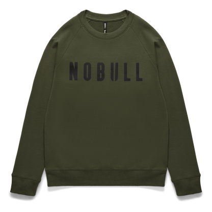 Men's Dark Army NOBULL Layers Crew Flat Lay Angle.