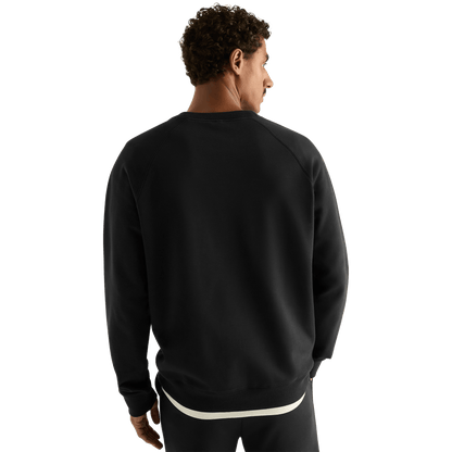 Men's Black NOBULL Layers Crew Sweatshirt back on body angle.