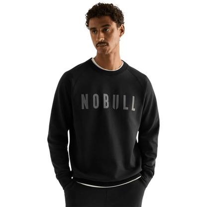 Men's Black NOBULL Layers Crew Sweatshirt front on body angle.