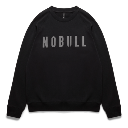 Men's Black NOBULL Layers Crew Sweatshirt Flat Lay Angle.