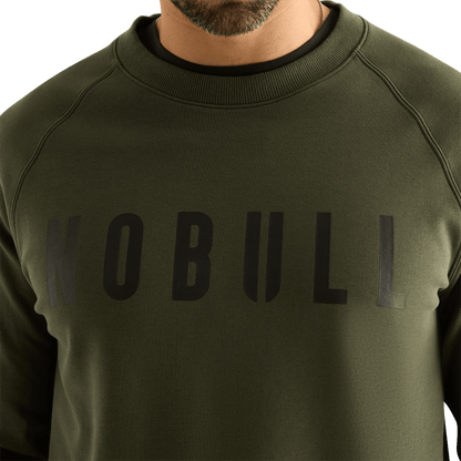 Men's Dark Army NOBULL Layers Crew Detail Angle.