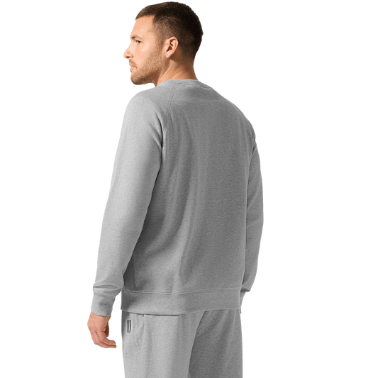 Men's Grey Heather NOBULL Crew Back On Body Angle.