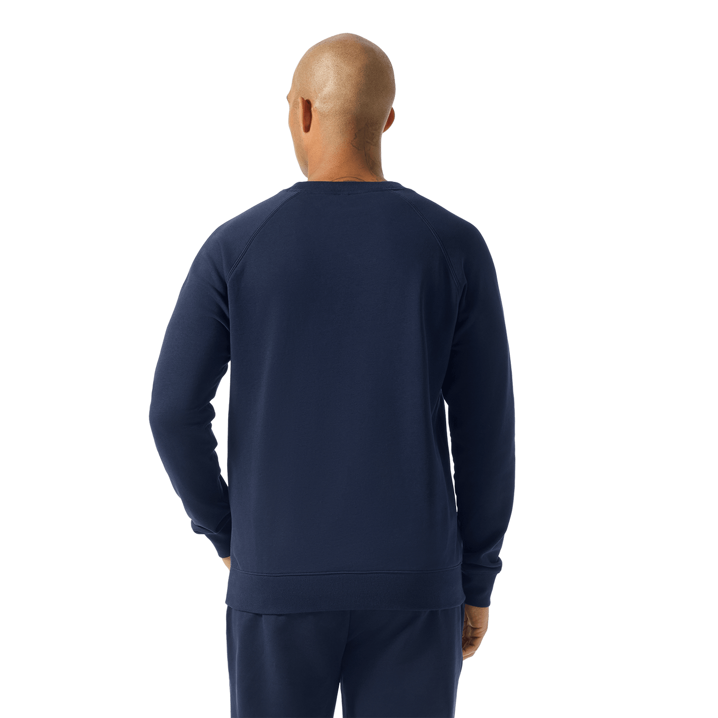 Men's Night Navy NOBULL Crew Back Waist Up Angle.