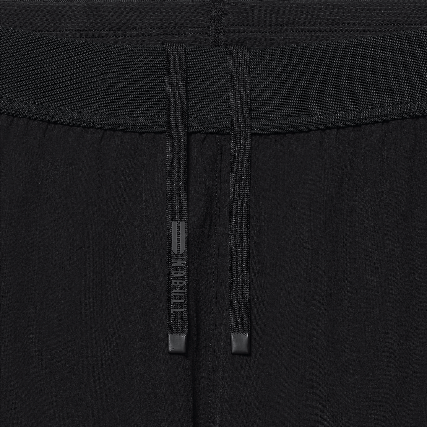 Men's Black NOBULL Drive Short 6" Drawstring Detail Angle.