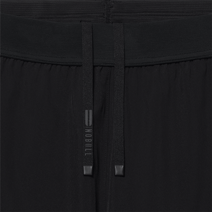 Men's Black NOBULL Drive Short 6" Drawstring Detail Angle.