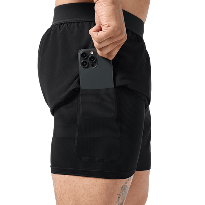 Men's Black NOBULL Drive Short 6" (Lined) Pocket Liner Angle.