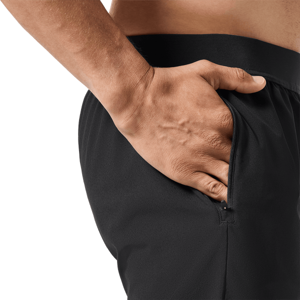 Men's Black NOBULL Drive Short 6" (Lined) Pocket Detail Angle.