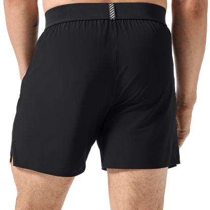 Men's Black NOBULL Drive Short 6" (Lined) Back On Body Angle.