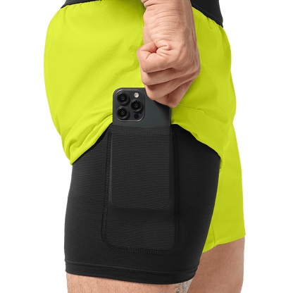 Men's Zest Drive Short 6" (Lined) Front Pocket Liner Detail Angle.