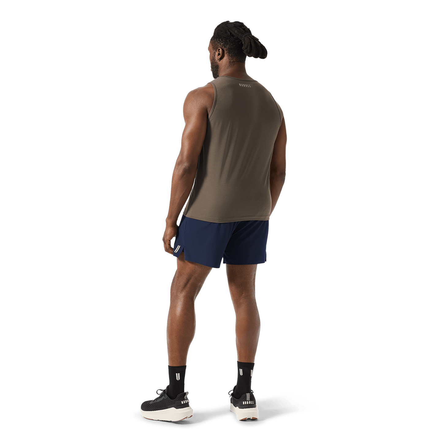 Men's Night Navy Drive Short 6" (Lined) Back Full Body Angle.