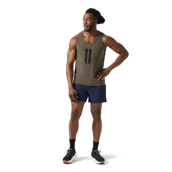 Men's Night Navy Drive Short 6" (Lined) Front Full Body Angle.