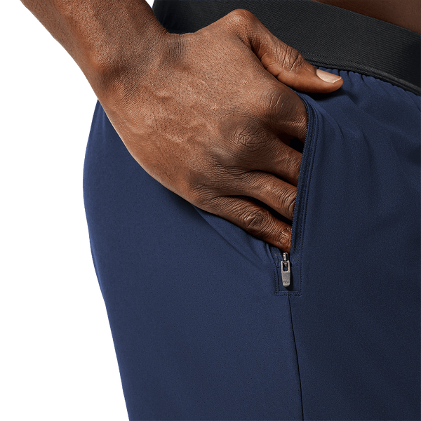 Men's Night Navy Drive Short 6" (Lined) Pocket Detail Angle.