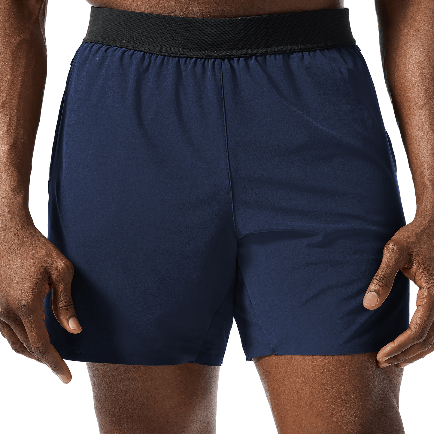 Men's Night Navy Drive Short 6" (Lined) Front Lower Body Angle.
