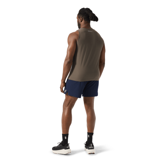 Men's Night Navy Drive Short 6" (Unlined) Back Full Body Angle.
